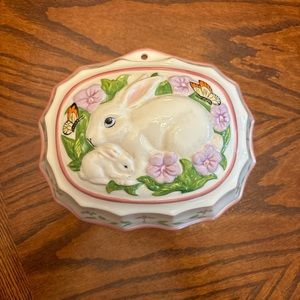 Vintage 1986 Franklin Mint Le Cordon Bleu Decorative Ceramic Mold Bunny Rabbit